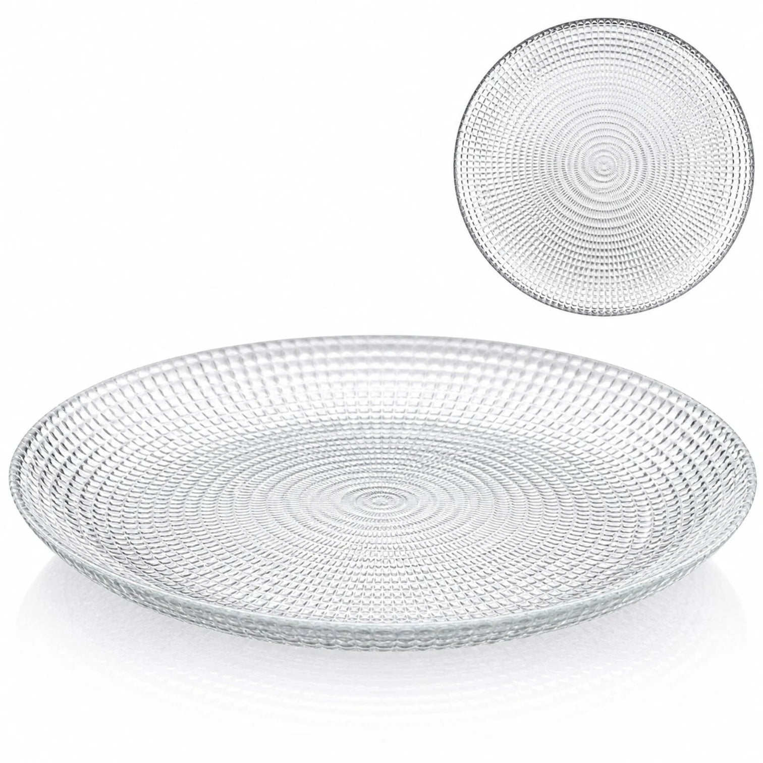 Farfurie din Sticlă 6/set, Model Cristal 18cm