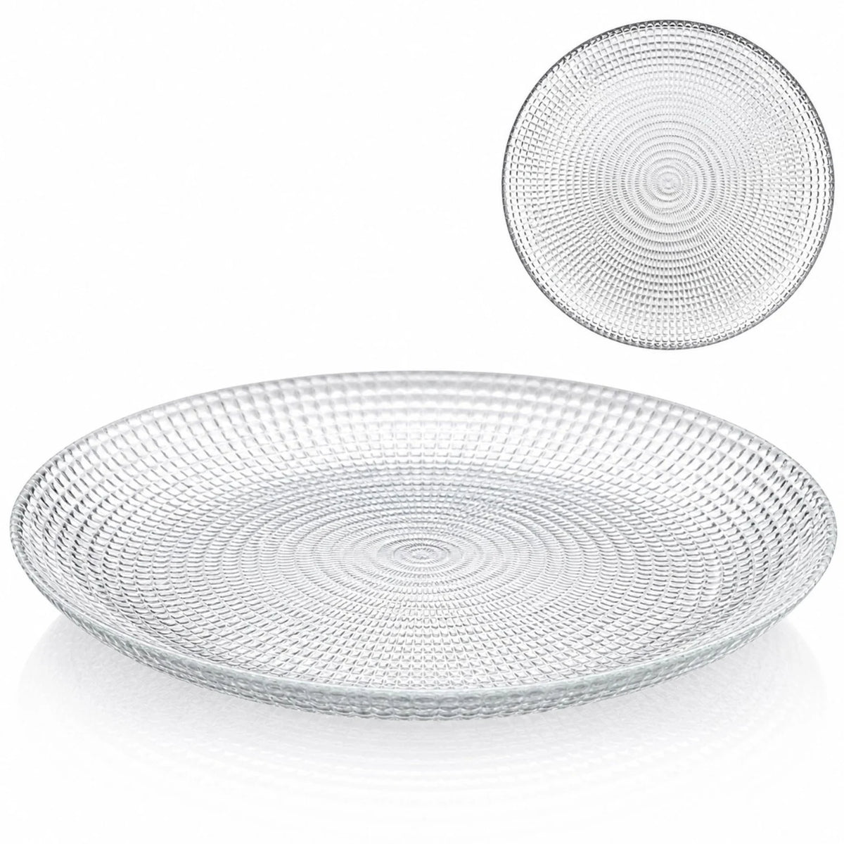 Farfurie din Sticlă 6/set, Model Cristal 18cm