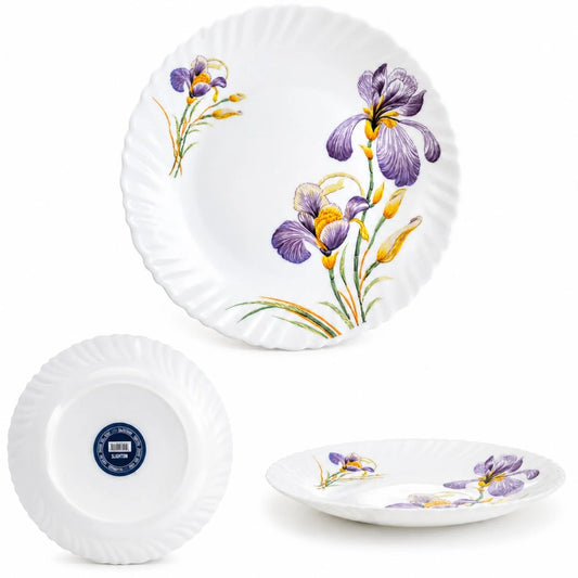 Farfurie din Opal 6/set, Model Floral 24cm