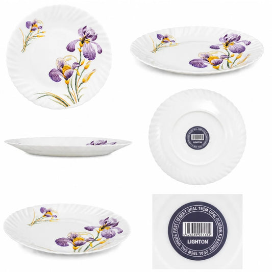 Farfurie din Opal 6/set, Model Floral 19cm