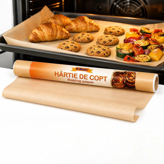 Hârtie de Copt Maro 6m, Rola Antiaderentă pentru Cuptor
