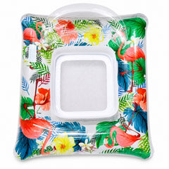 Saltea Gonflabila 110x100cm, Tip Scaun cu Spătar și Plasă, Model Tropical, pentru Piscină