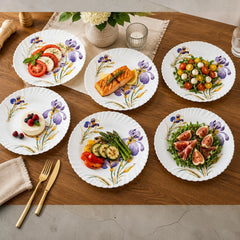 Farfurie din Opal 6/set, Model Floral 24cm