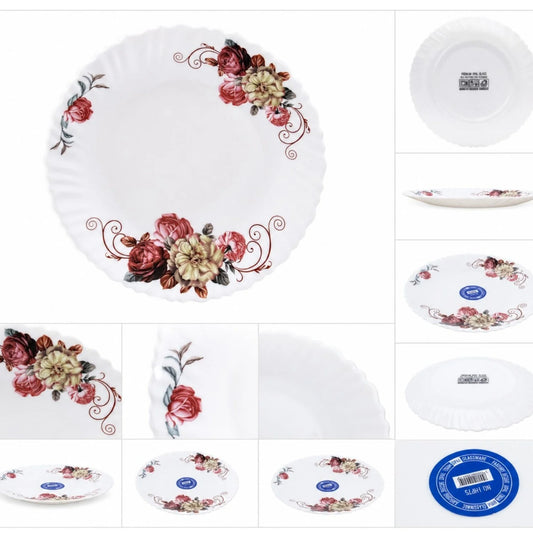 Farfurie din Opal 6/set, Model Floral 19cm
