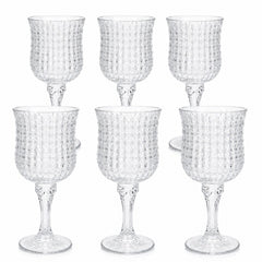 Pahar cu Picior 6/set din Sticla, 15.5cm, Model Cristal, Transparent