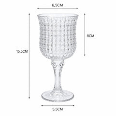 Pahar cu Picior 6/set din Sticla, 15.5cm, Model Cristal, Transparent
