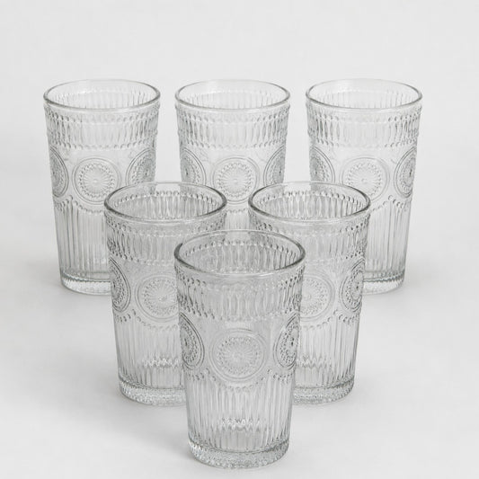 Pahar din Sticla 6/set, Model Cristal 12.5cm, Transparent