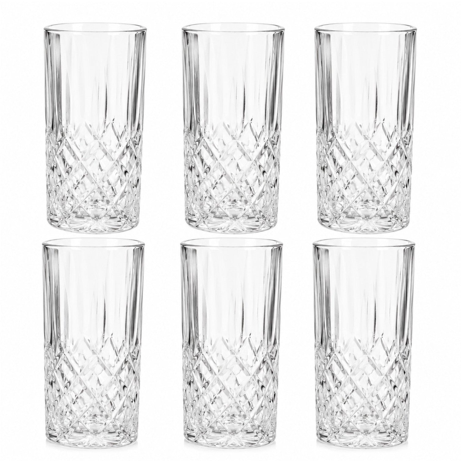 Pahar din Sticla 6/set, Model Cristal 13cm, Transparent