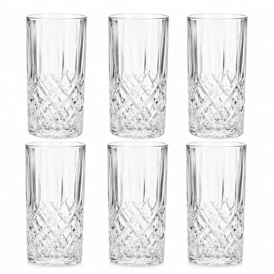 Pahar din Sticla 6/set, Model Cristal 13cm, Transparent