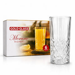 Pahar din Sticla 6/set, Model Cristal 13cm, Transparent