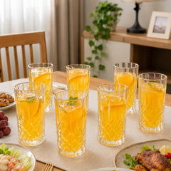 Pahar din Sticla 6/set, Model Cristal 13cm, Transparent