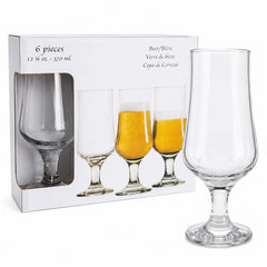 Pahar cu Picior 6/set, din Sticla, 19cm, 370ml, Transparent