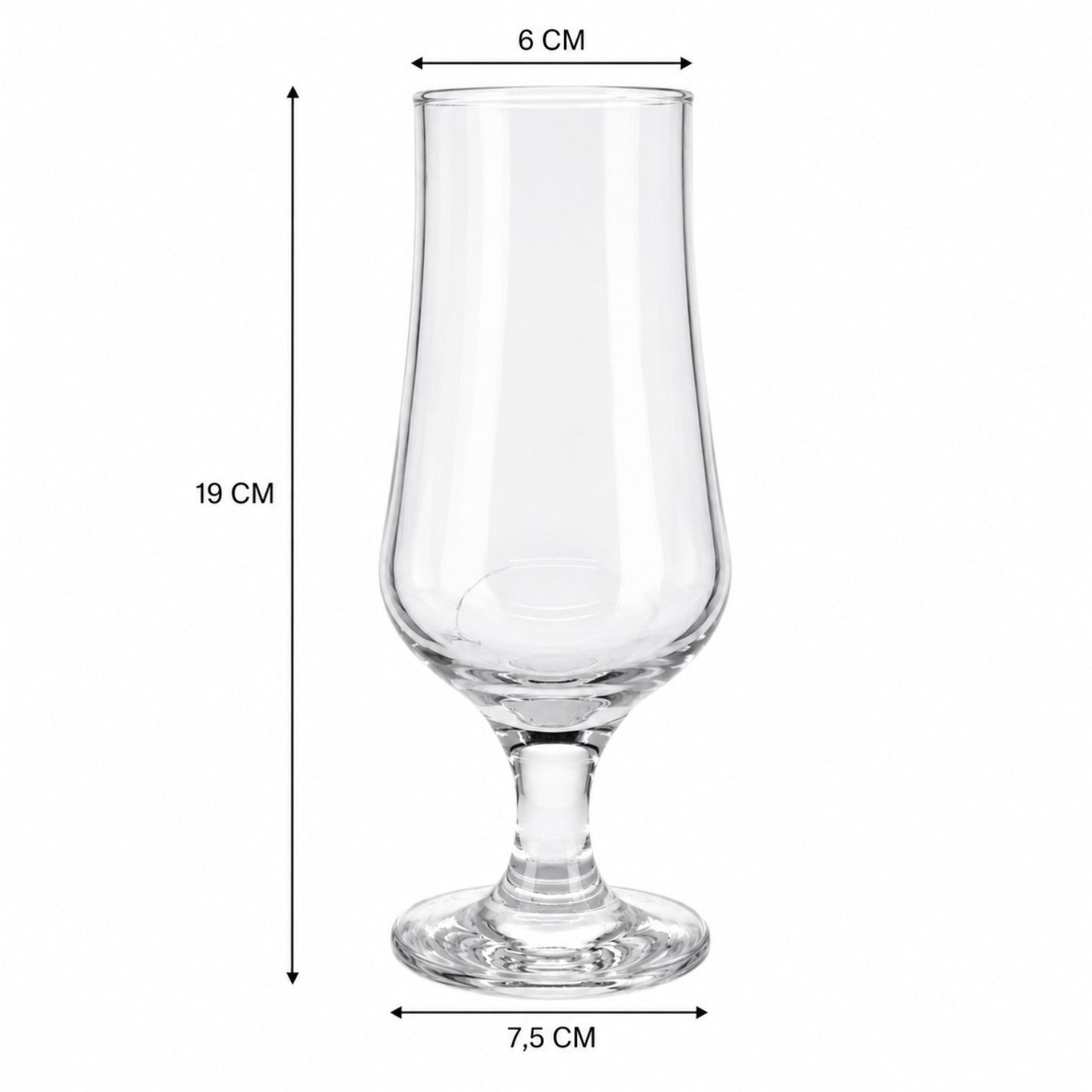Pahar cu Picior 6/set, din Sticla, 19cm, 370ml, Transparent
