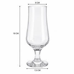 Pahar cu Picior 6/set, din Sticla, 19cm, 370ml, Transparent