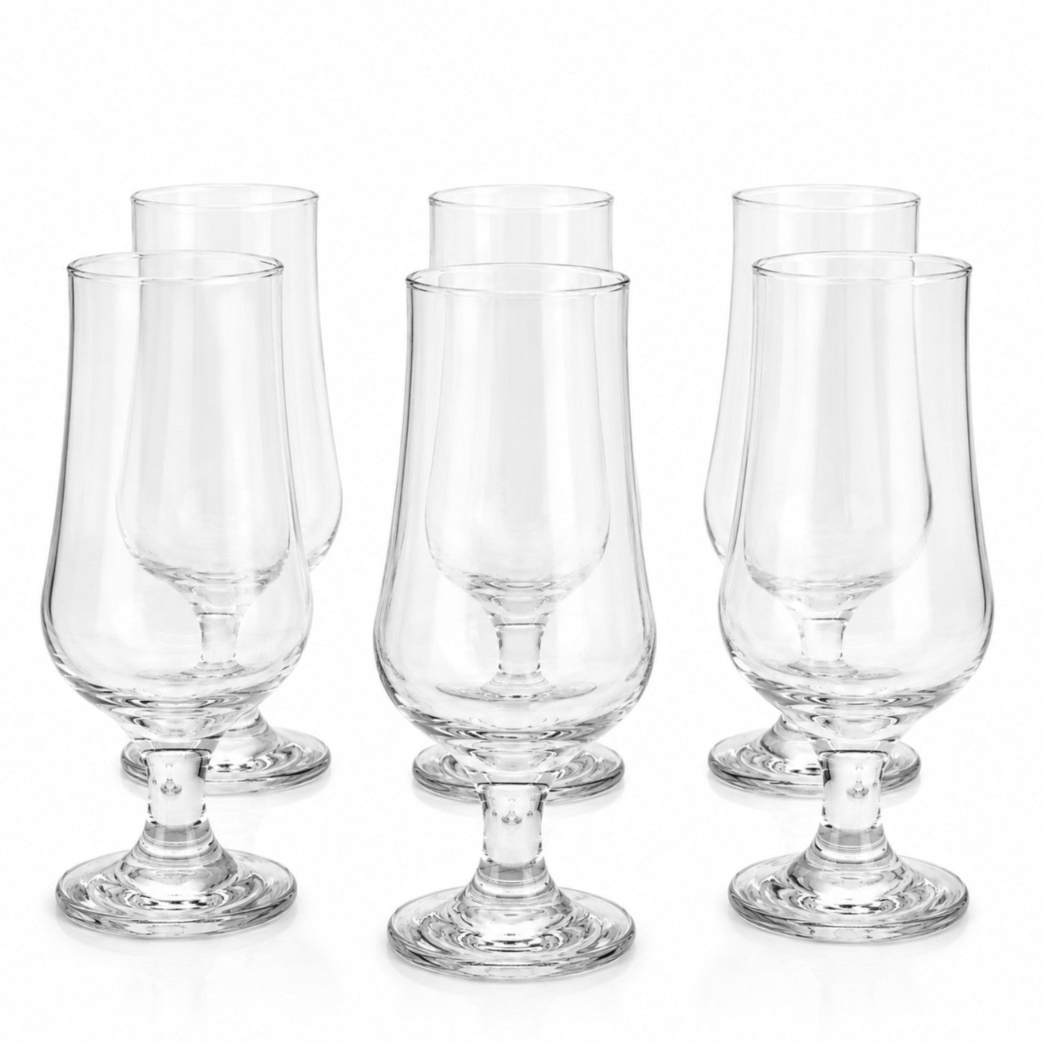 Pahar cu Picior 6/set, din Sticla, 19cm, 370ml, Transparent