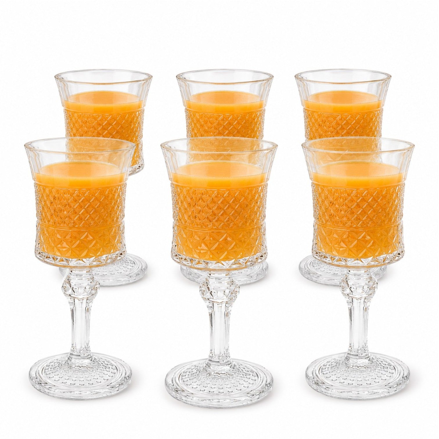 Pahar cu Picior 6/set, din Sticlă 15.5cm, Model Cristal, Transparent
