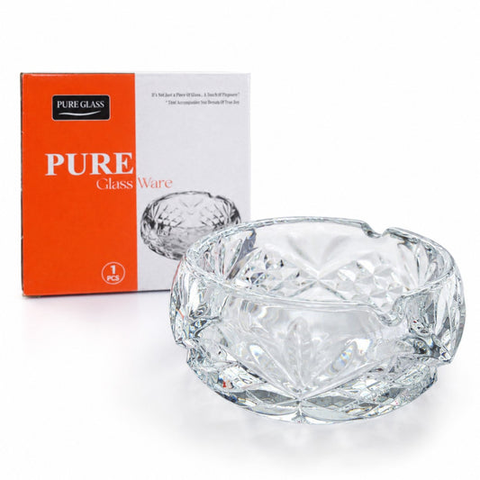Scrumiera 10x4cm din Sticla, Model Cristal