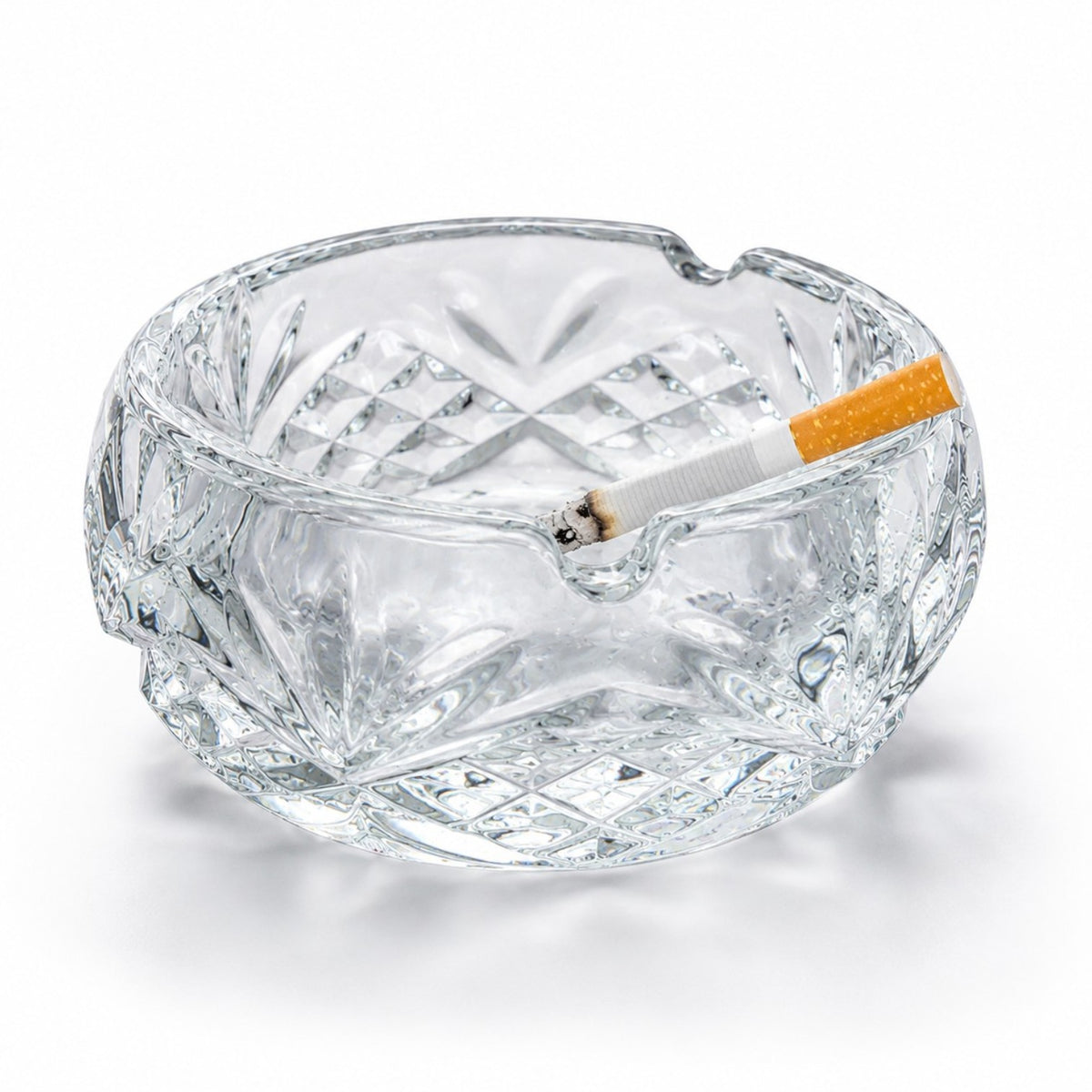Scrumiera 10x4cm din Sticla, Model Cristal