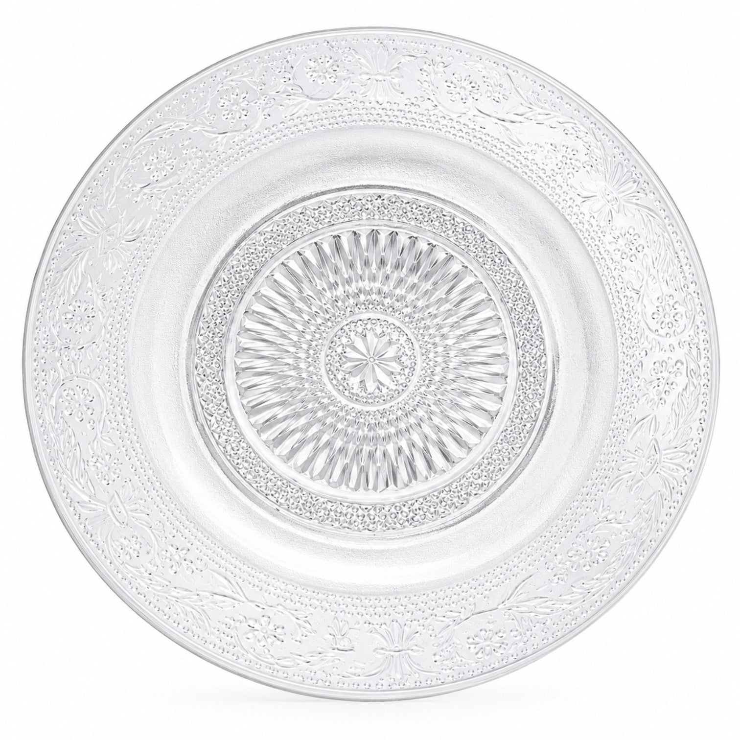Farfurie din Sticlă 6/set, cu Model Cristal 18cm, Transparenta