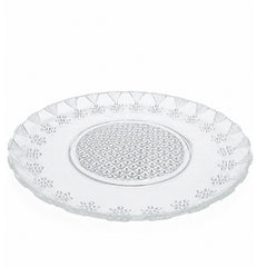 Farfurie din Sticlă 6/set, Model Floral Cristal 19.5cm, Transparent