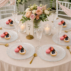 Farfurie din Sticlă 6/set, Model Floral Cristal 17.5cm, Transparent