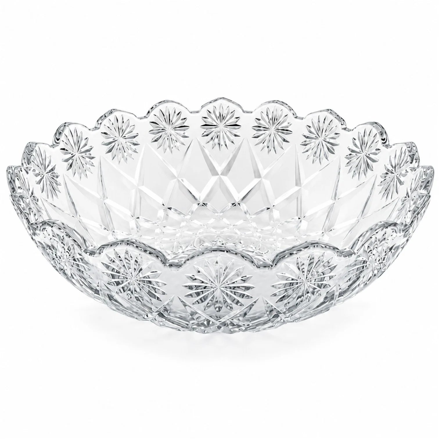 Bol din Sticlă 29.5x9cm, Model Cristal Floral, Transparent