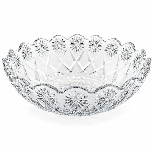 Bol din Sticlă 29.5x9cm, Model Cristal Floral, Transparent