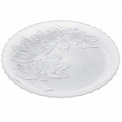 Platou din Sticla 30cm, Model Cristal Floral, Transparent
