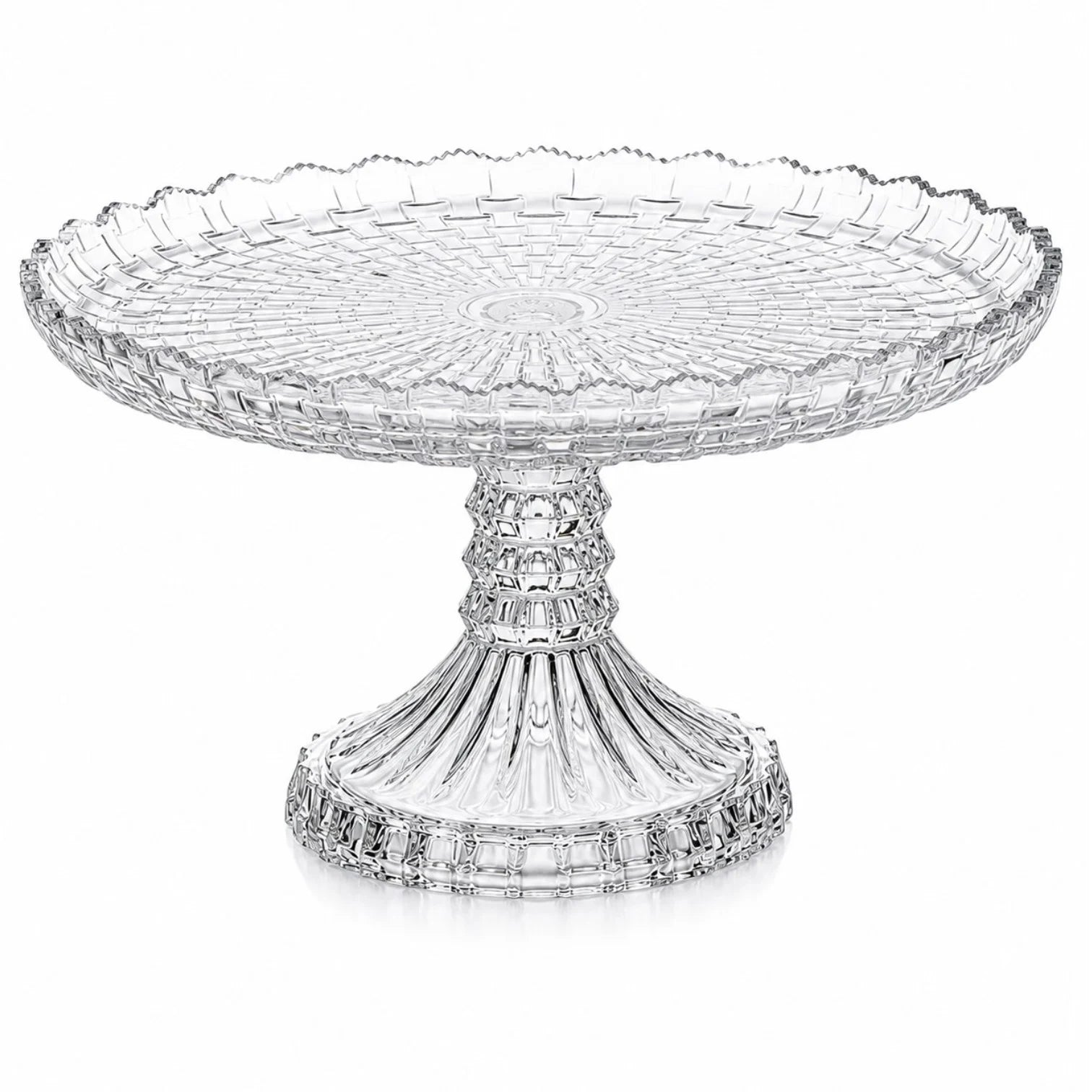 Fructiera din Sticlă cu Picior 30x15x12cm, Model Cristal