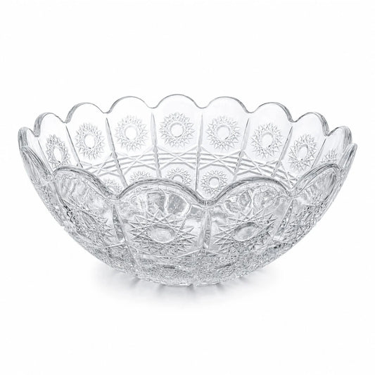 Bol din Sticlă 23.5x10cm, Model Cristal Floral