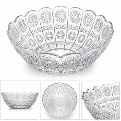 Bol din Sticlă 6/set, 12.5x5cm, Model Cristal Floral