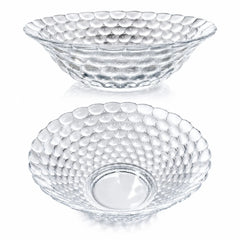 Bol din Sticlă 17.5x5cm, Model Cristal 6/set, cu Textură Bule, Transparent