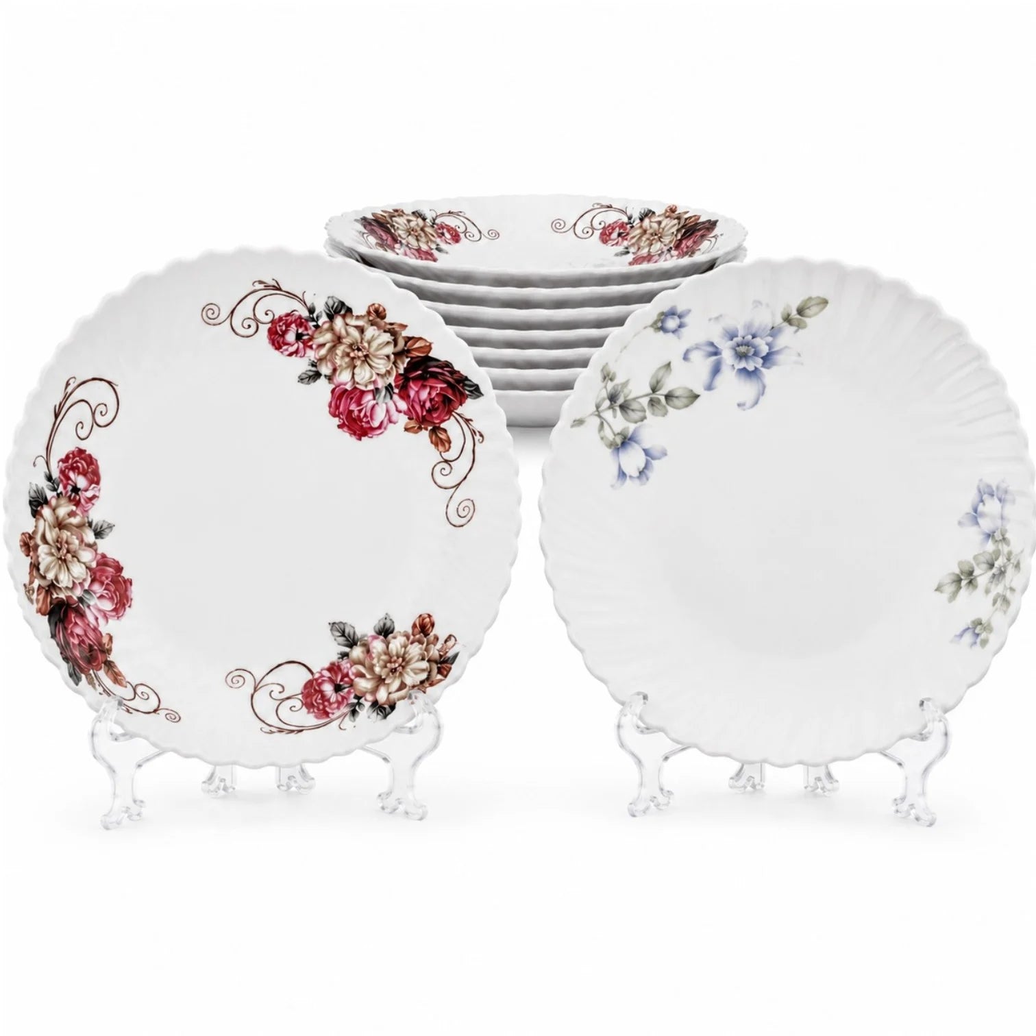 Farfurie Adâncă 6/set, din Opal, 21.5cm, Diferite Modele Florale