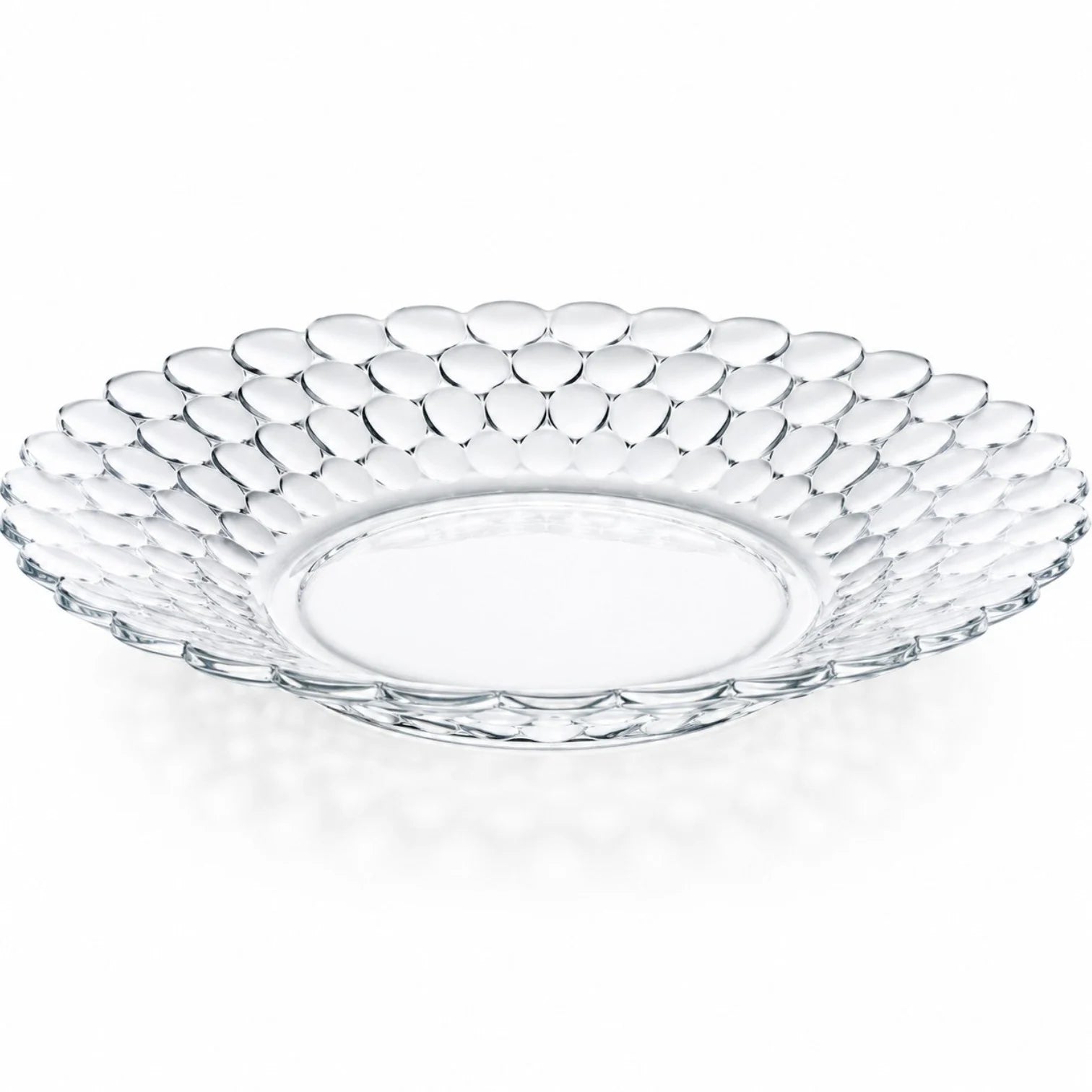 Farfurie Adâncă 12/set, din Sticlă 22cm, Model Solzi, Transparentă