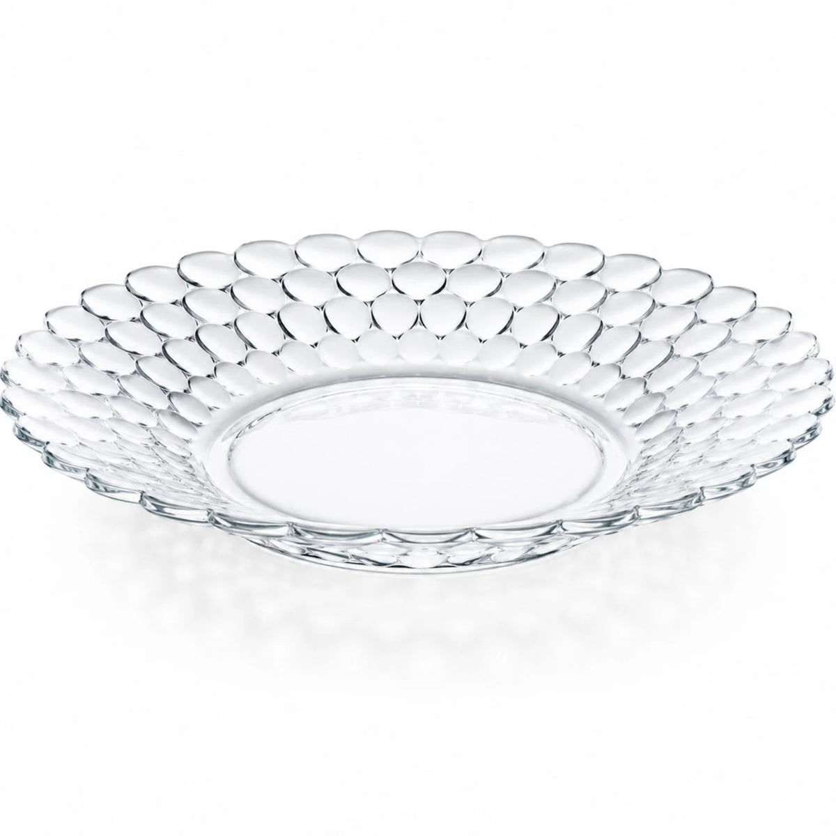 Farfurie Adâncă 12/set, din Sticlă 22cm, Model Solzi, Transparentă