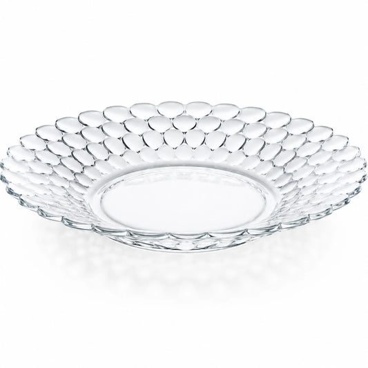 Farfurie Adâncă 12/set, din Sticlă 22cm, Model Solzi, Transparentă