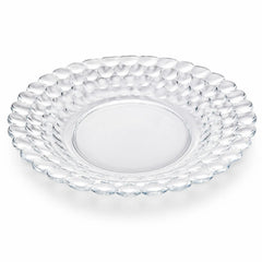 Farfurie Adâncă 12/set, din Sticlă 22cm, Model Solzi, Transparentă