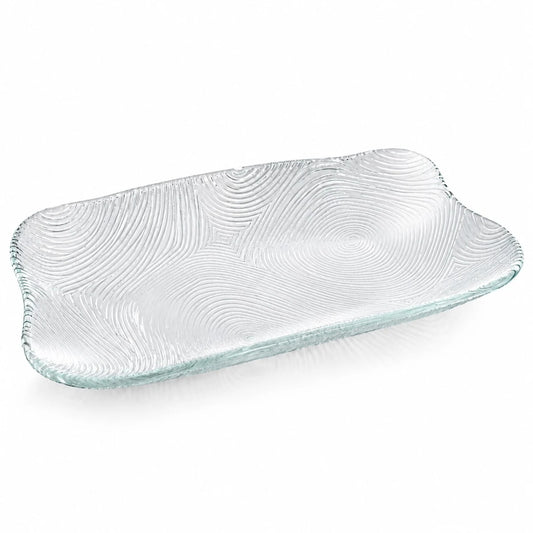 Platou Rectangular 6/set din Sticlă, 19.5x14cm, Model Spiralat