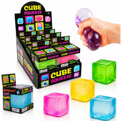 Cub Antistres 12/set, Nee Doh Ice Cube 5x5cm, Jucărie Senzorială Squishy din Gel Elastic, Stretch &amp; Squeeze&nbsp;