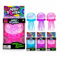 Jucarie Senzorială 12cm, Jelly Squish Meduză, Squishy Elastic cu Glitter și Tentacule Moi, Stretch &amp; Squeeze, Diferite Culori&nbsp;