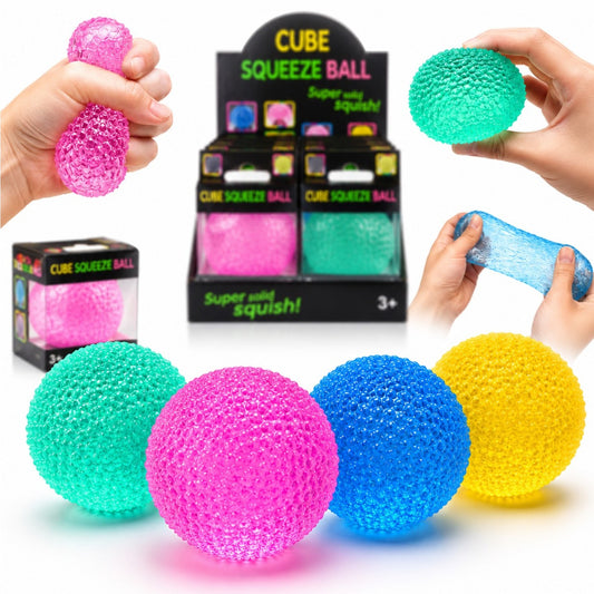 Minge Antistres Squishy 12/set, Cube Squeeze Ball 6.5cm, din Gel Elastic, Stretch, Squeeze, Diferite Culori;