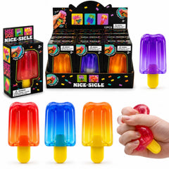 Jucarie Antistres 12/set, Tip Inghetata, 8cm, Squishy din Gel Elastic, Stretch &amp; Squeeze, Diferite Culori&nbsp;