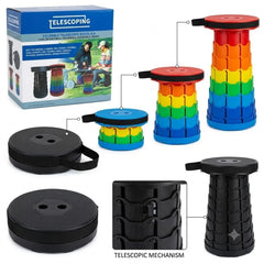 Scaun Telescopic Pliabil 45×25cm, Reglabil pe Înălțime, Portabil cu Curea, Diferite Culori
