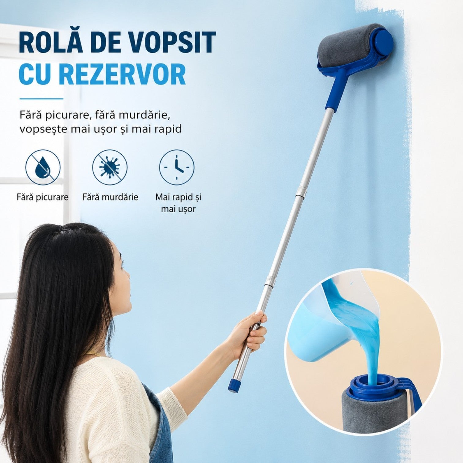 Trafalet cu Rezervor pentru Vopsit, 5 Piese, Braț Extensibil și Accesorii Incluse