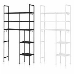 Raft Organizator pentru Toaletă 155×57×25cm, 5 Polițe, Cadru Metalic, Suport Depozitare pentru Baie, Diferite Culori&nbsp;