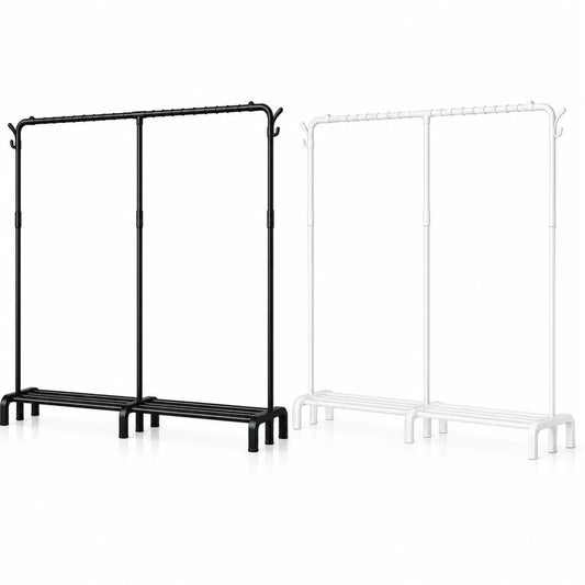 Suport Metalic pentru Haine 160×39.5×153cm, cu Cârlige Laterale și Picioare din Plastic, Diferite Culori