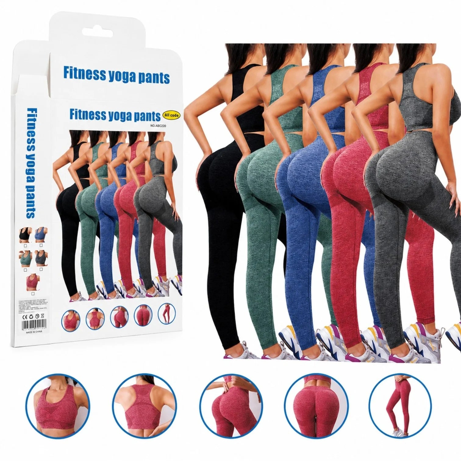 Compleu Sport Damă One Size, Talie Înaltă, Diferite Culori
