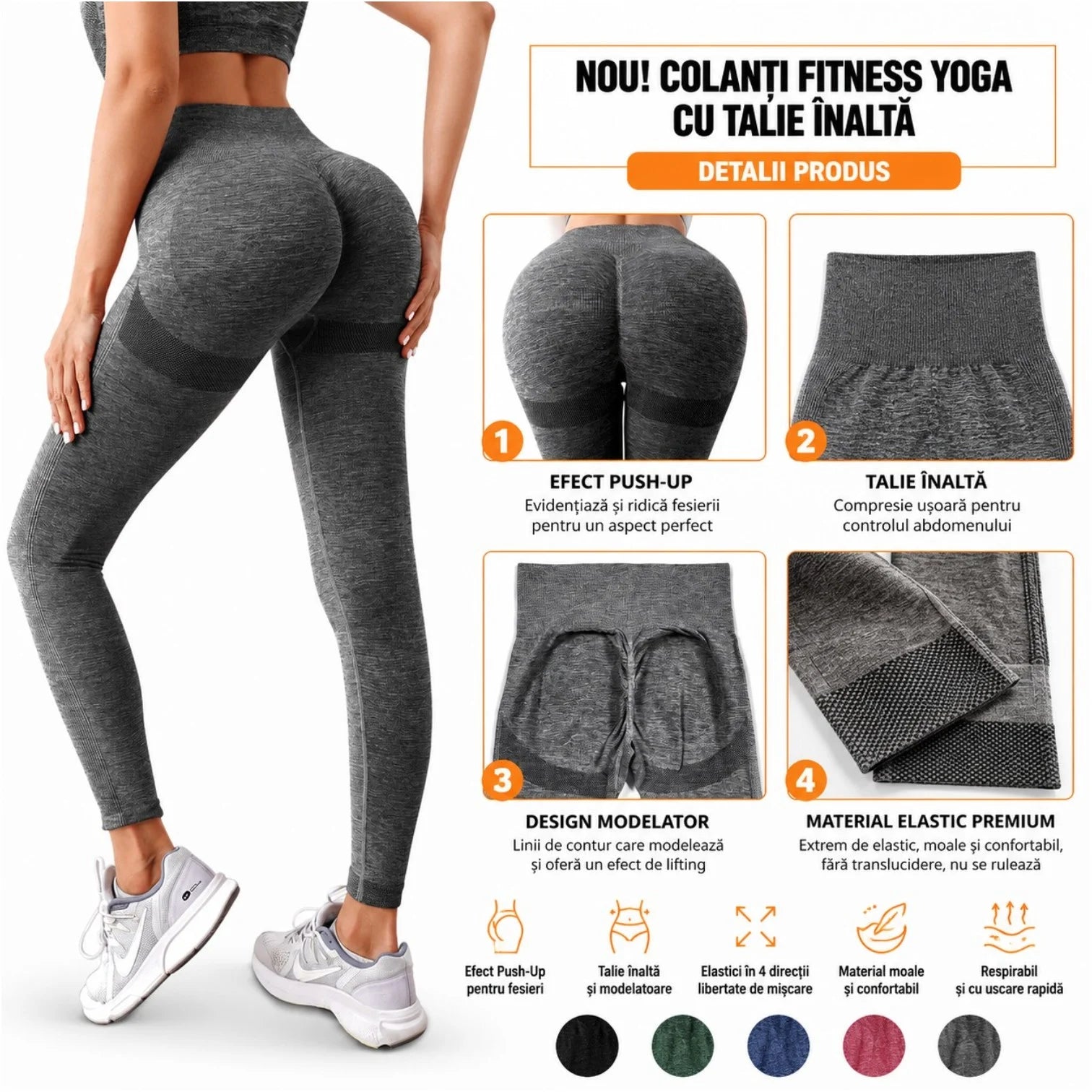 Compleu Sport Damă One Size, Talie Înaltă, Diferite Culori