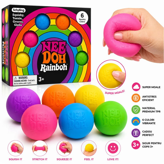 Jucărie Squishy Minge 6/set, Mingi Antistres 4cm Slow Rising, Antistres, Moale și Elastică, Diferite Culori&nbsp;