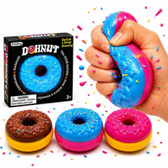 Jucărie Squishy Gogoașă 7cm, Antistres, Slow Rising, Moale și Elastică cu Glazură, Model Donut, Diferite Culori&nbsp;
